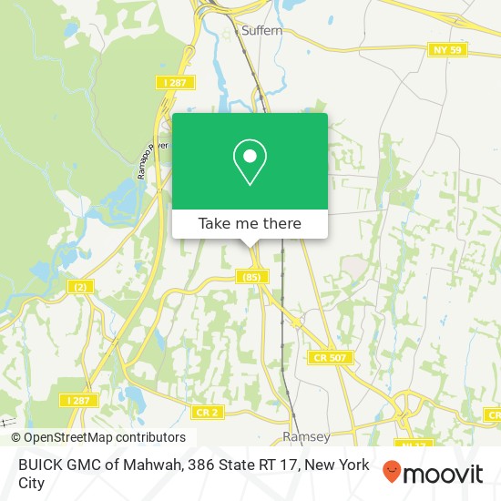 BUICK GMC of Mahwah, 386 State RT 17 map