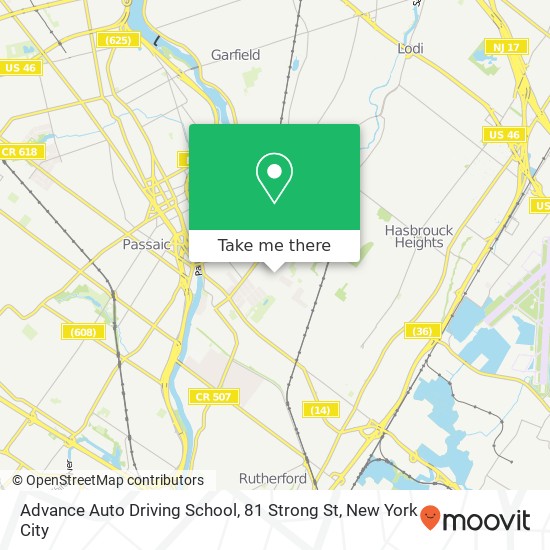 Mapa de Advance Auto Driving School, 81 Strong St
