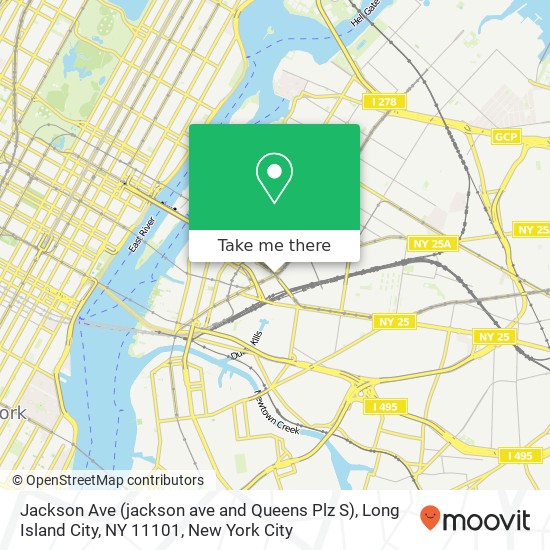 Mapa de Jackson Ave (jackson ave and Queens Plz S), Long Island City, NY 11101