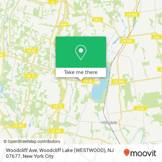 Mapa de Woodcliff Ave, Woodcliff Lake (WESTWOOD), NJ 07677