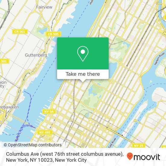 Columbus Ave (west 76th street columbus avenue), New York, NY 10023 map