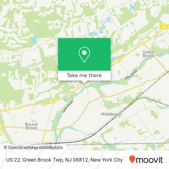 Mapa de US-22, Green Brook Twp, NJ 08812