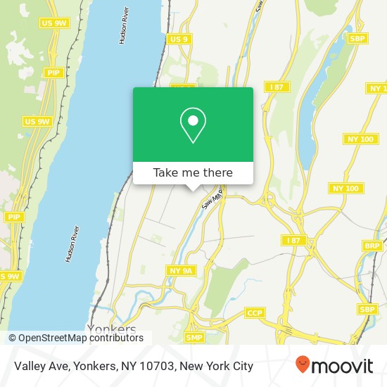 Mapa de Valley Ave, Yonkers, NY 10703