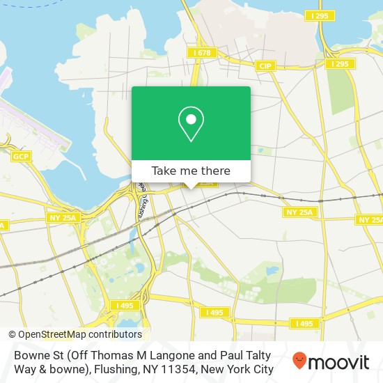 Mapa de Bowne St (Off Thomas M Langone and Paul Talty Way & bowne), Flushing, NY 11354