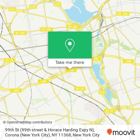 99th St (99th street & Horace Harding Expy N), Corona (New York City), NY 11368 map
