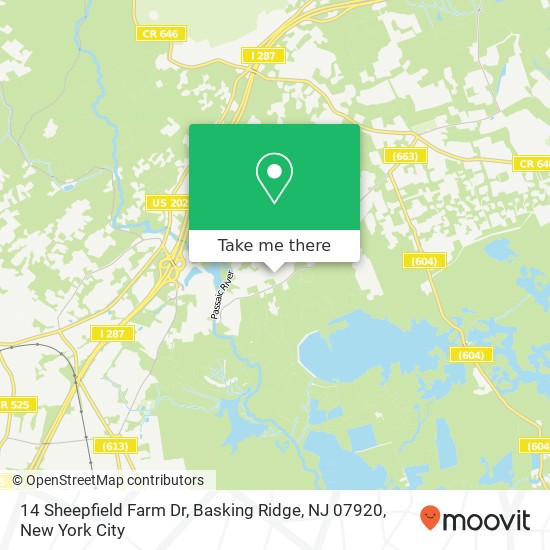 Mapa de 14 Sheepfield Farm Dr, Basking Ridge, NJ 07920