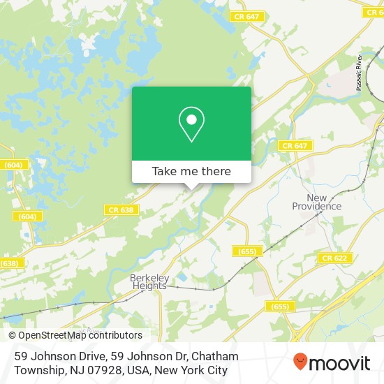 59 Johnson Drive, 59 Johnson Dr, Chatham Township, NJ 07928, USA map