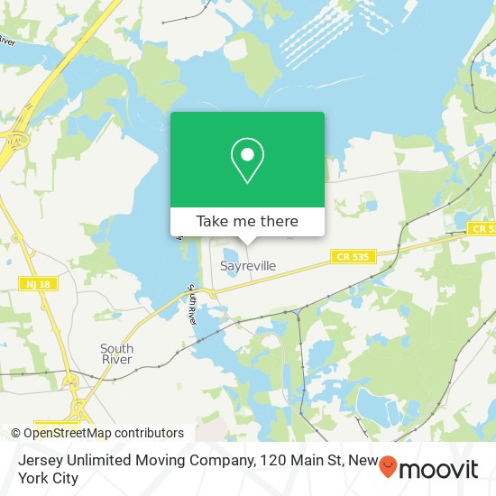 Jersey Unlimited Moving Company, 120 Main St map