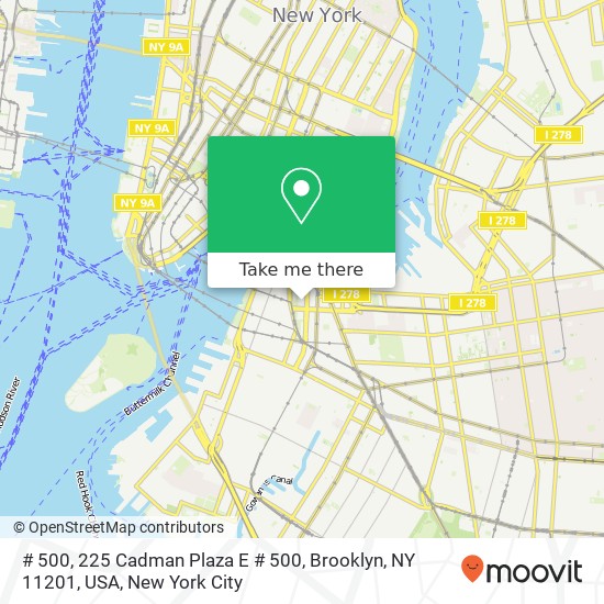 Mapa de # 500, 225 Cadman Plaza E # 500, Brooklyn, NY 11201, USA