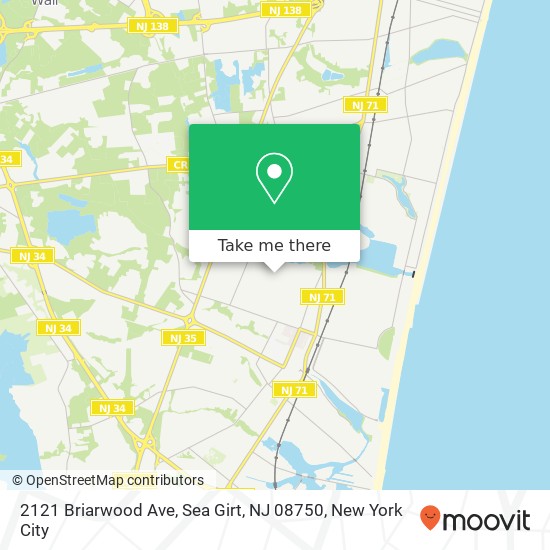 2121 Briarwood Ave, Sea Girt, NJ 08750 map