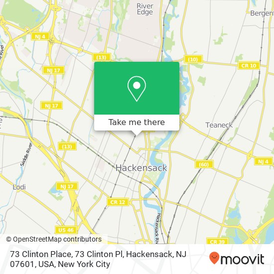 73 Clinton Place, 73 Clinton Pl, Hackensack, NJ 07601, USA map