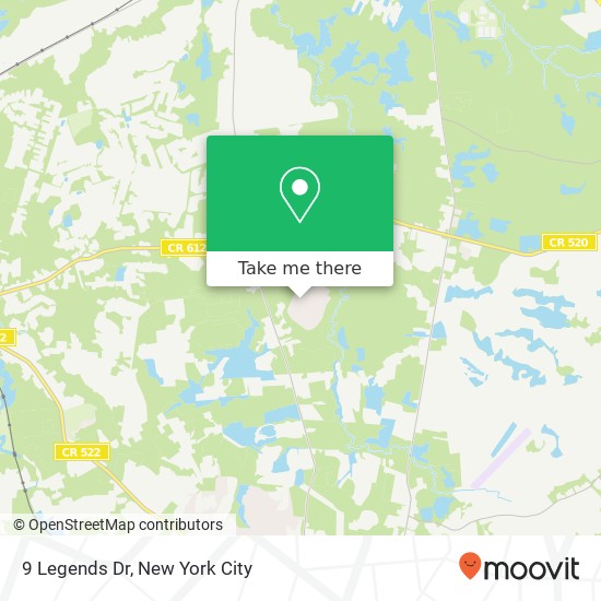 Mapa de 9 Legends Dr, Monroe Twp, NJ 08831