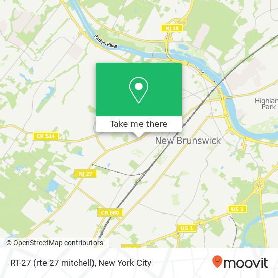 Mapa de RT-27 (rte 27 mitchell), New Brunswick, NJ 08901