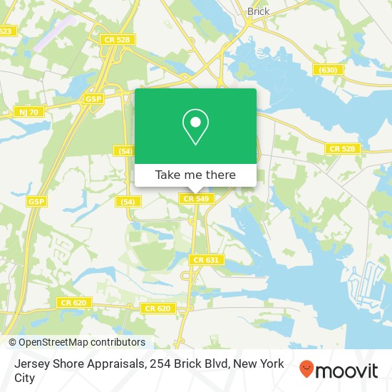 Mapa de Jersey Shore Appraisals, 254 Brick Blvd
