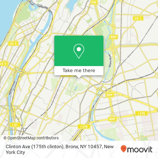 Mapa de Clinton Ave (175th clinton), Bronx, NY 10457