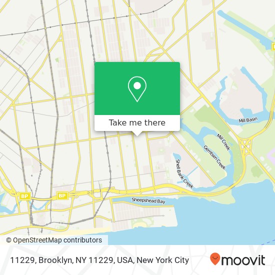 Mapa de 11229, Brooklyn, NY 11229, USA