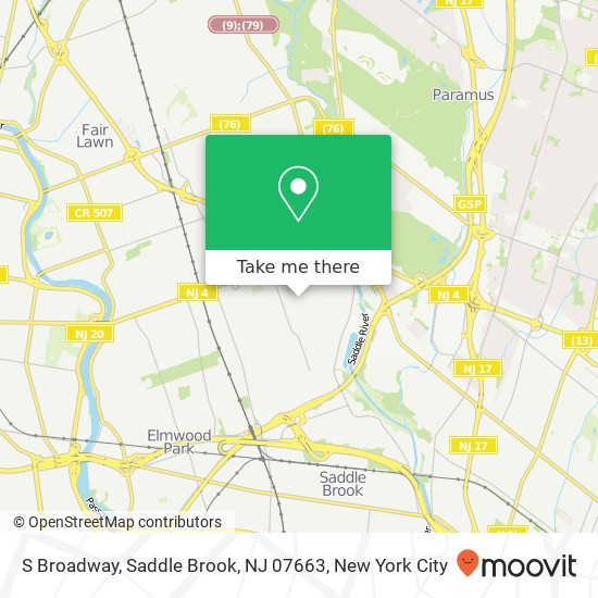 Mapa de S Broadway, Saddle Brook, NJ 07663
