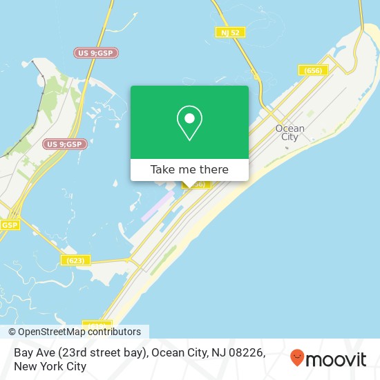 Mapa de Bay Ave (23rd street bay), Ocean City, NJ 08226