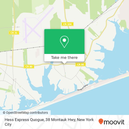 Hess Express Quogue, 38 Montauk Hwy map