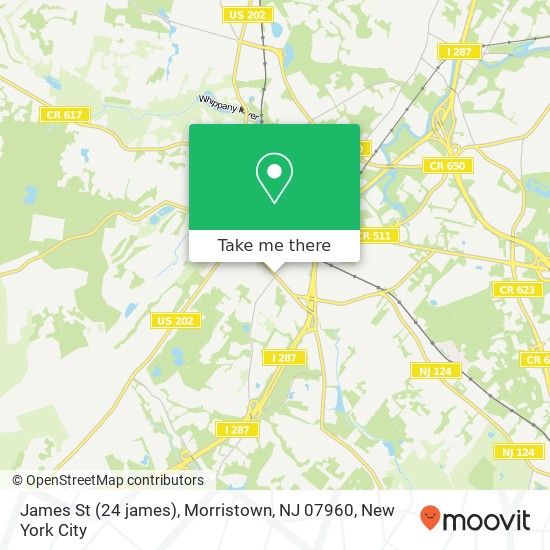 Mapa de James St (24 james), Morristown, NJ 07960