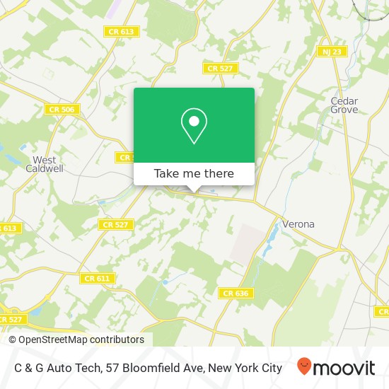 Mapa de C & G Auto Tech, 57 Bloomfield Ave