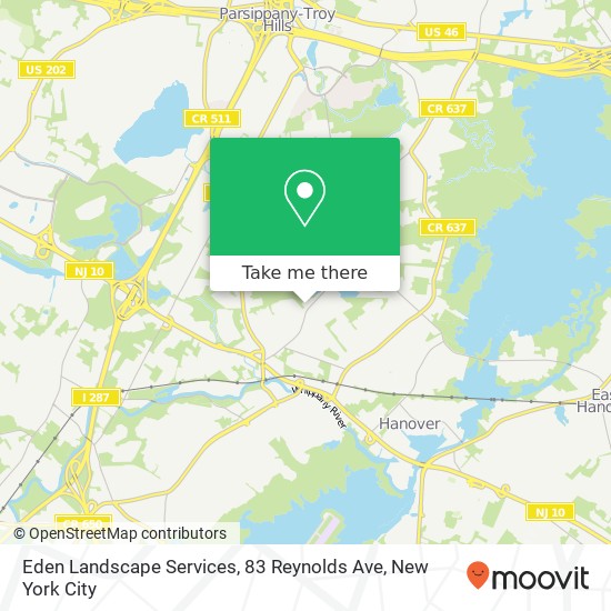 Mapa de Eden Landscape Services, 83 Reynolds Ave