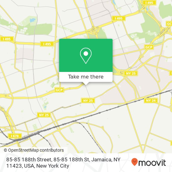 Mapa de 85-85 188th Street, 85-85 188th St, Jamaica, NY 11423, USA