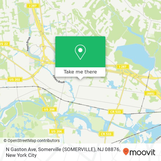 N Gaston Ave, Somerville (SOMERVILLE), NJ 08876 map