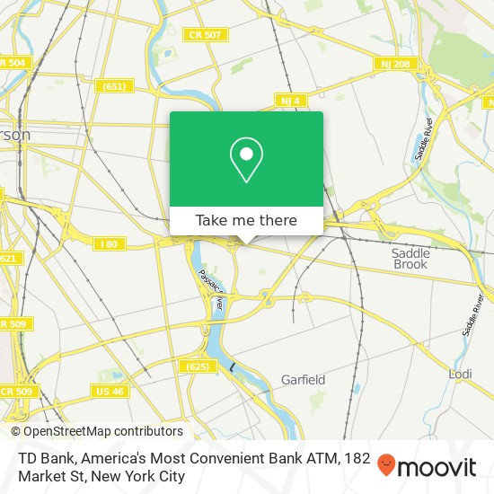 Mapa de TD Bank, America's Most Convenient Bank ATM, 182 Market St