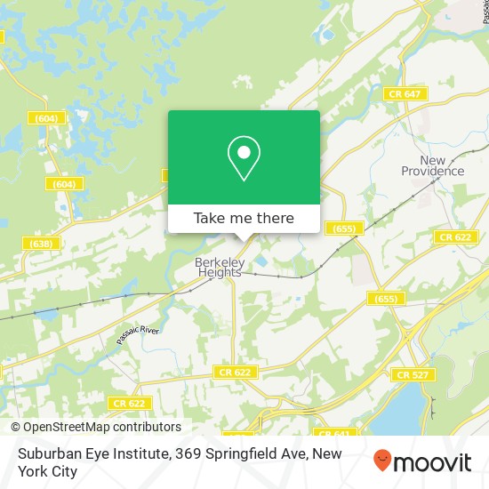 Mapa de Suburban Eye Institute, 369 Springfield Ave