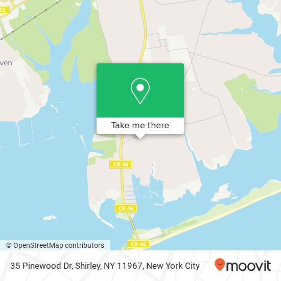 Mapa de 35 Pinewood Dr, Shirley, NY 11967