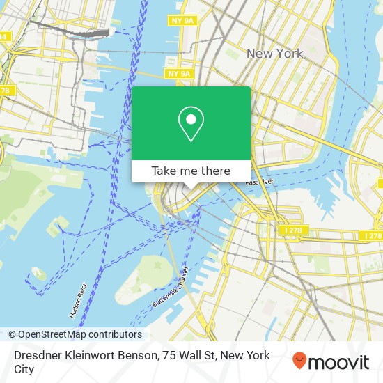 Mapa de Dresdner Kleinwort Benson, 75 Wall St