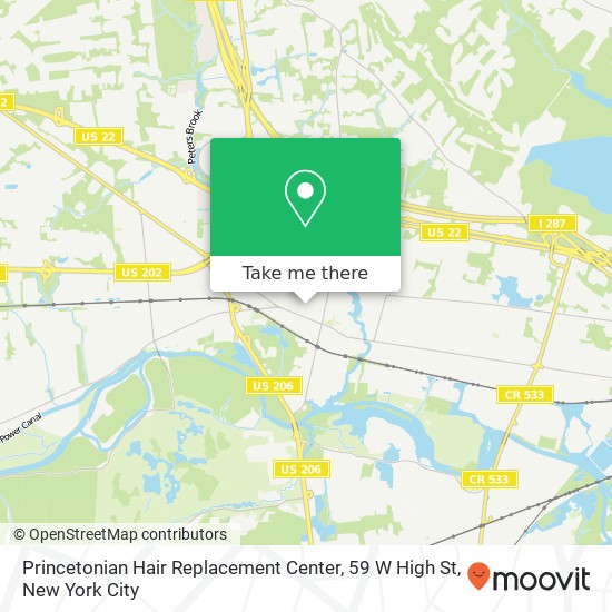 Mapa de Princetonian Hair Replacement Center, 59 W High St