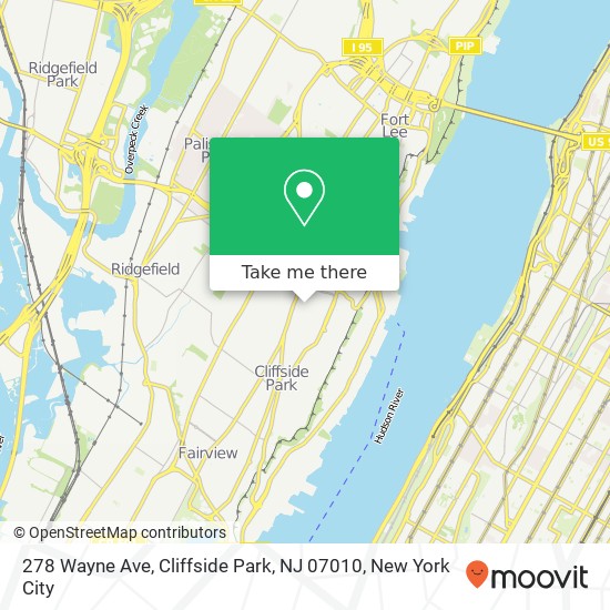 278 Wayne Ave, Cliffside Park, NJ 07010 map