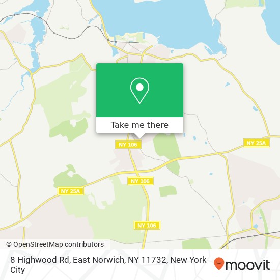 Mapa de 8 Highwood Rd, East Norwich, NY 11732