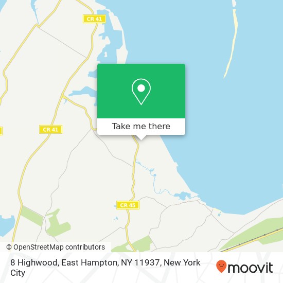 Mapa de 8 Highwood, East Hampton, NY 11937