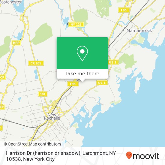 Mapa de Harrison Dr (harrison dr shadow), Larchmont, NY 10538