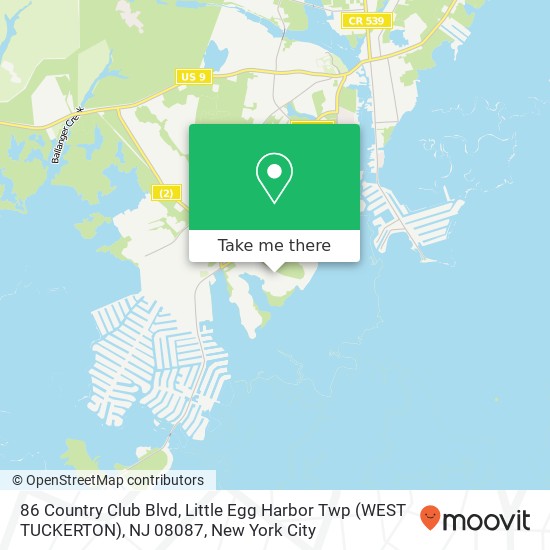 86 Country Club Blvd, Little Egg Harbor Twp (WEST TUCKERTON), NJ 08087 map