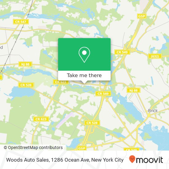 Woods Auto Sales, 1286 Ocean Ave map