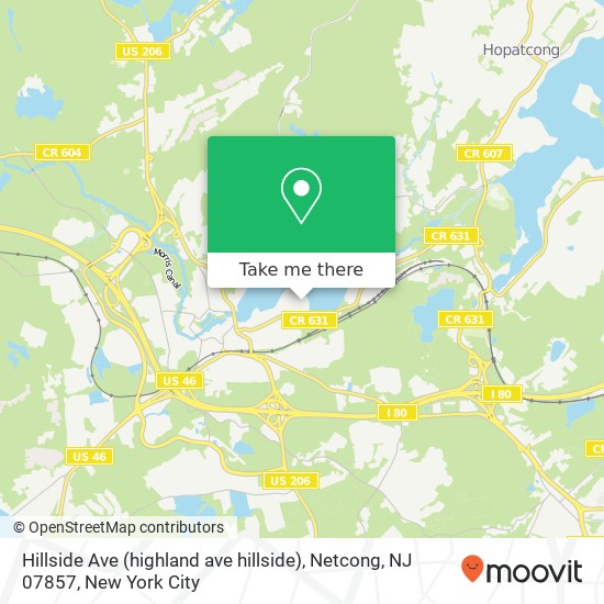 Hillside Ave (highland ave hillside), Netcong, NJ 07857 map