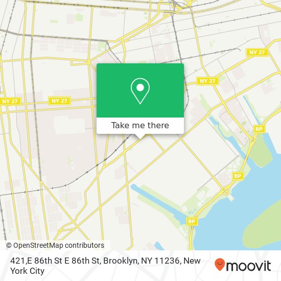 Mapa de 421,E 86th St E 86th St, Brooklyn, NY 11236