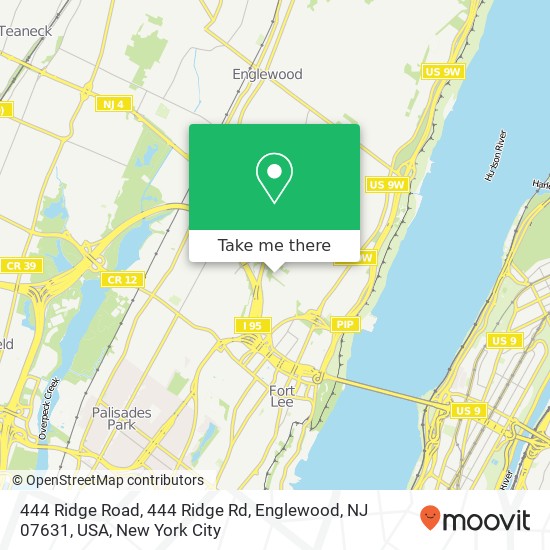 Mapa de 444 Ridge Road, 444 Ridge Rd, Englewood, NJ 07631, USA