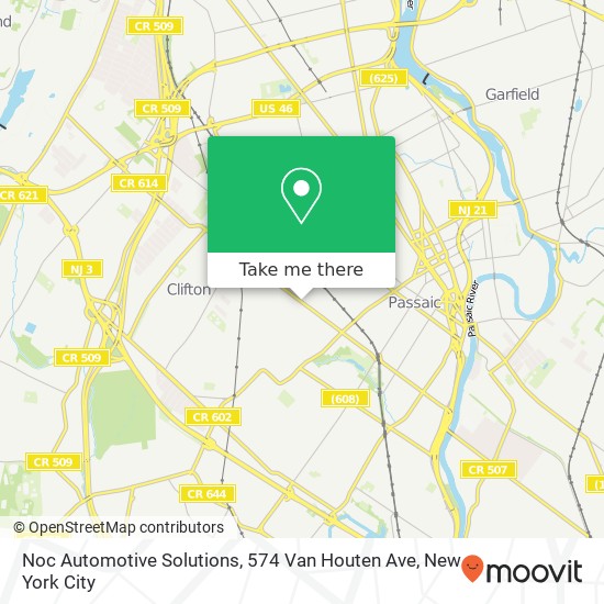 Mapa de Noc Automotive Solutions, 574 Van Houten Ave