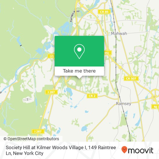 Mapa de Society Hill at Kilmer Woods Village I, 149 Raintree Ln
