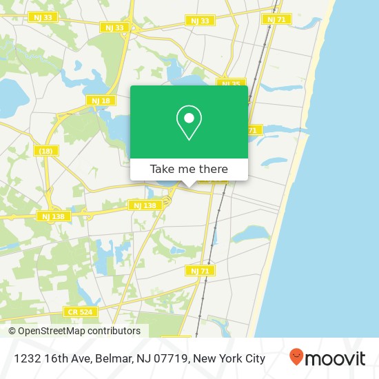 Mapa de 1232 16th Ave, Belmar, NJ 07719