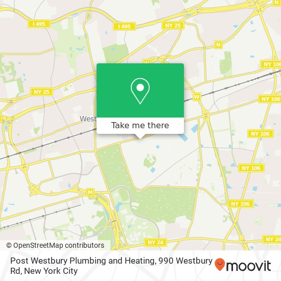 Mapa de Post Westbury Plumbing and Heating, 990 Westbury Rd