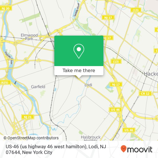 Mapa de US-46 (us highway 46 west hamilton), Lodi, NJ 07644