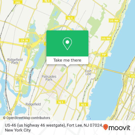 Mapa de US-46 (us highway 46 westgate), Fort Lee, NJ 07024