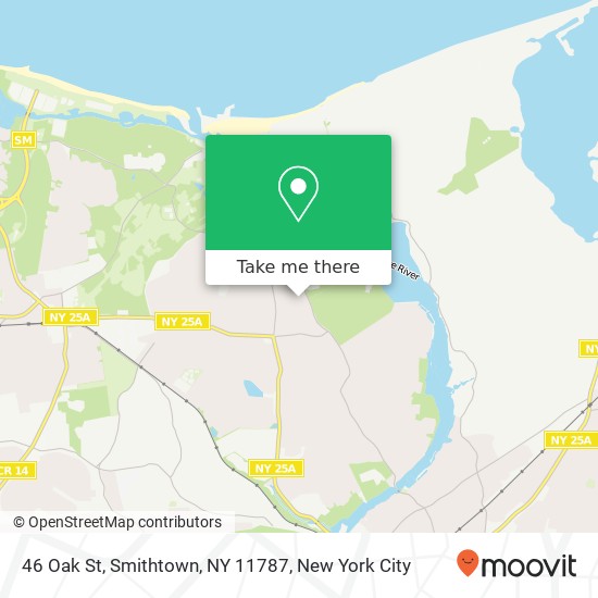 Mapa de 46 Oak St, Smithtown, NY 11787