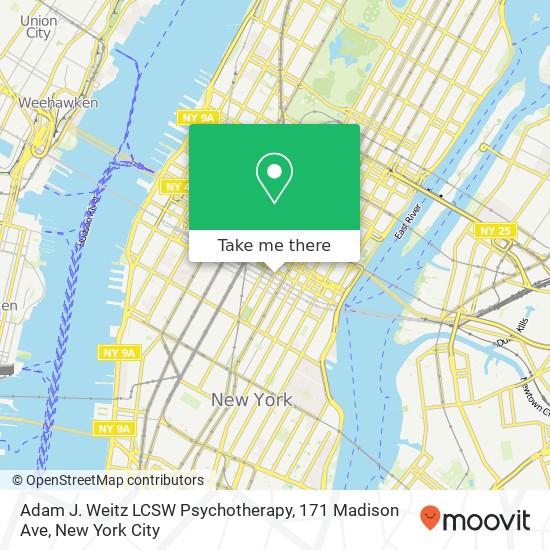 Adam J. Weitz LCSW Psychotherapy, 171 Madison Ave map